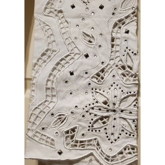 BrazilRoxx Embellished Embroidered Jeans BR 36/US 00 White - NEW With Tags